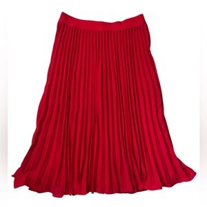 Kate Kasin Red Pleated elastic waist A line Skirt